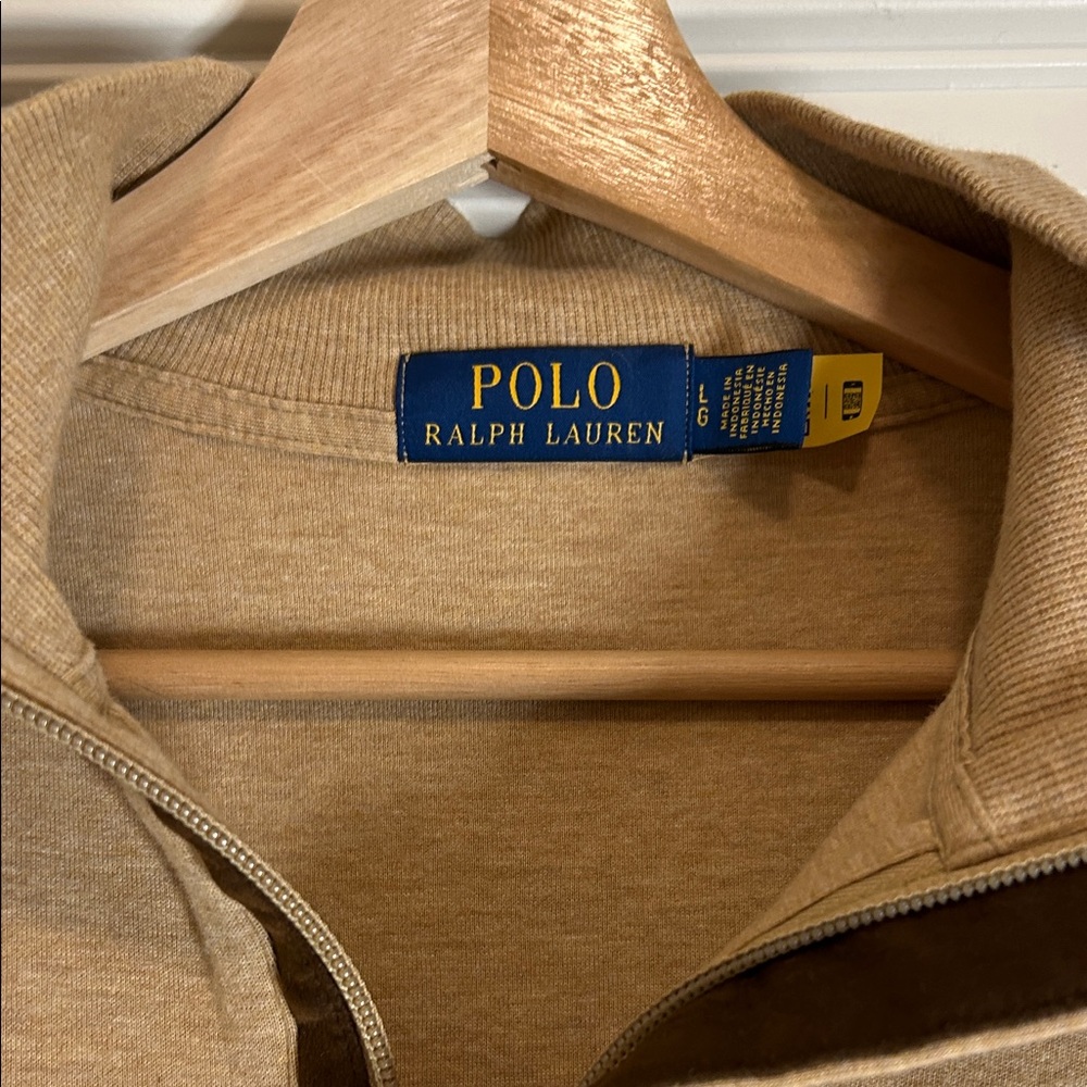 Polo Ralph Lauren Preppy Casual Beige Men's Luxury Jersey Pullover Large - Picture 3 of 11